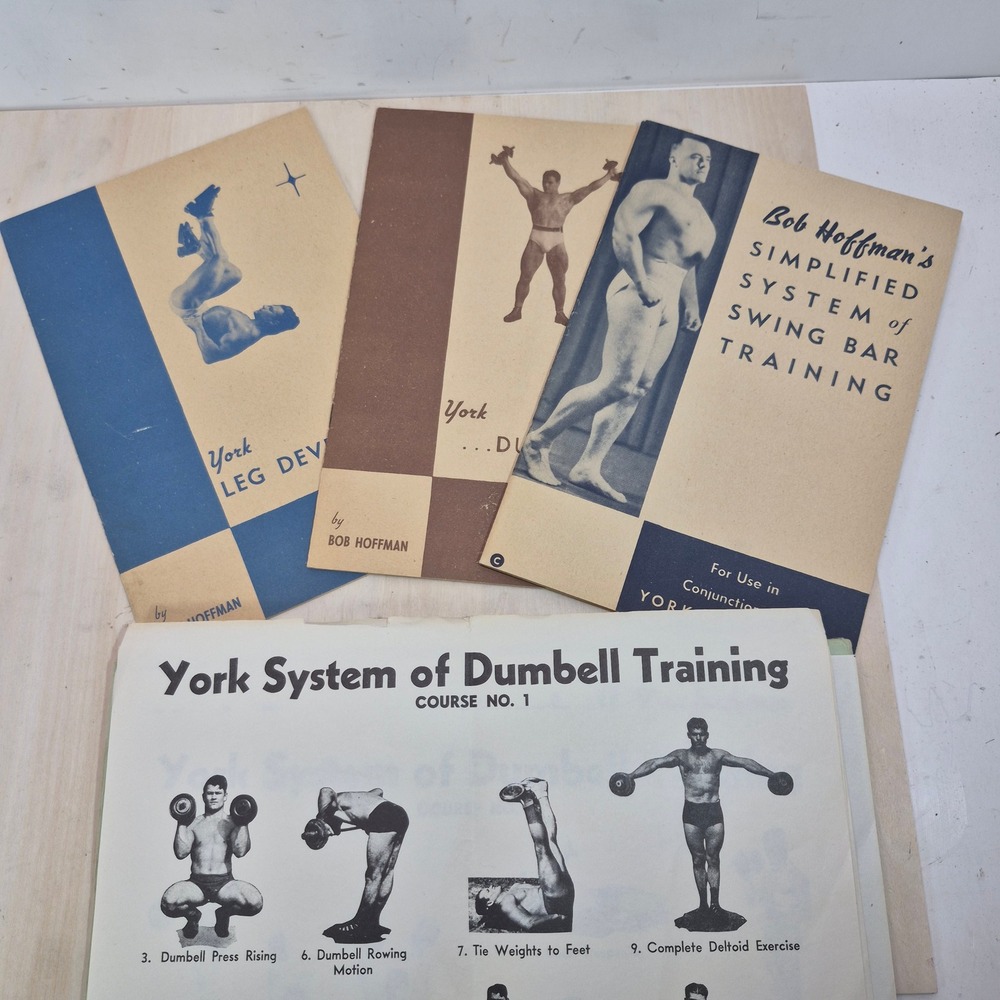 Vintage 1943 York Barbell Bob Hoffman Training Manuals Dumbbell Leg Course Set
